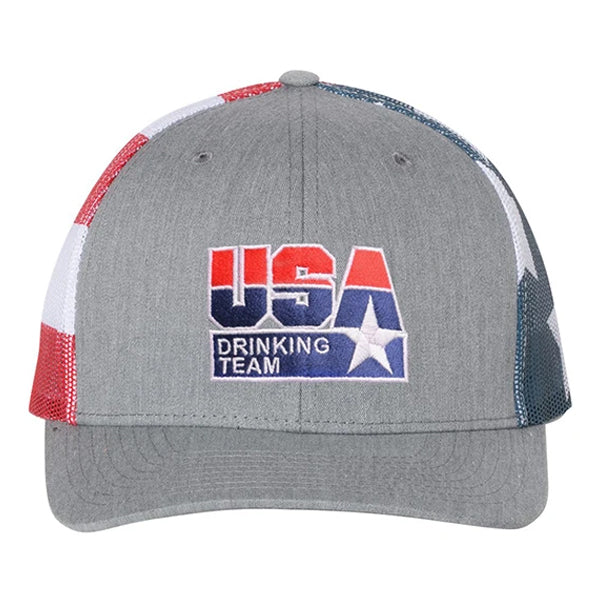 USA Drinking Team Logo Flag Trucker Hat