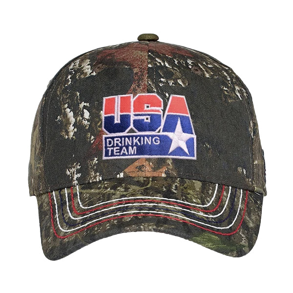 USA Drinking Team Logo Moss Camo Hat