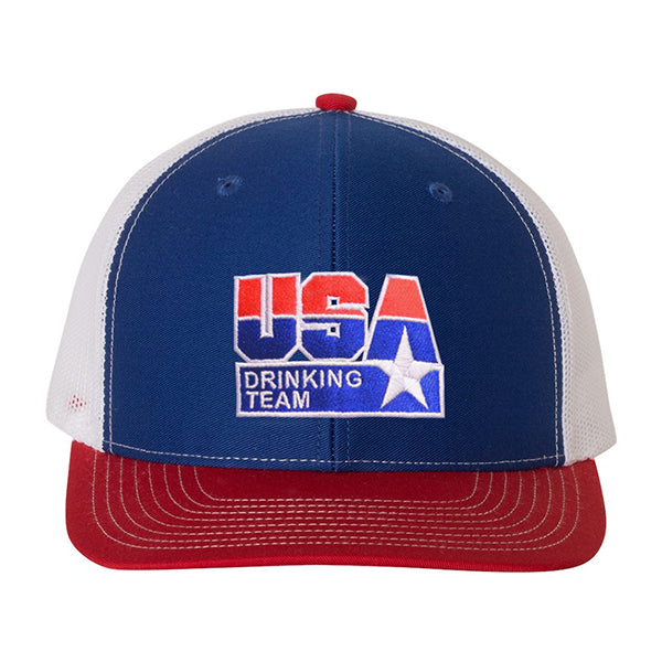 USA Drinking Team Logo Red/White & Blue Trucker Hat