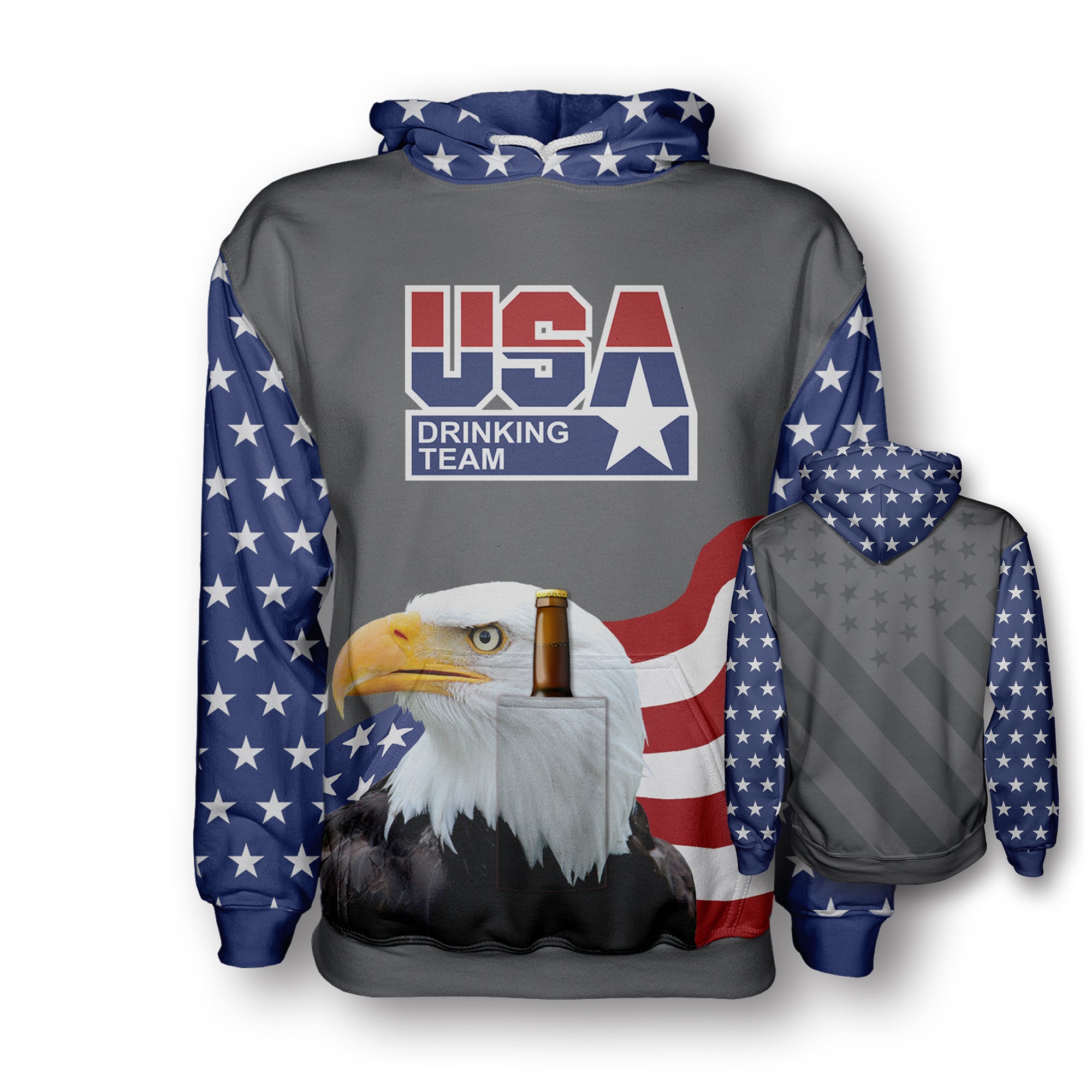 USA Drinking Team Beer-Holder Hoodie w/ Eagle - Main Image