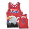 Red America #1 Basketball Jersey w/ Eagle