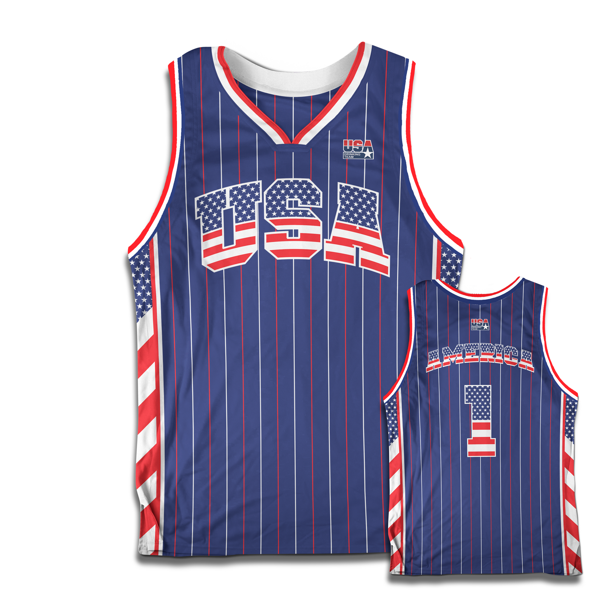 Red white and blue nba jersey sales