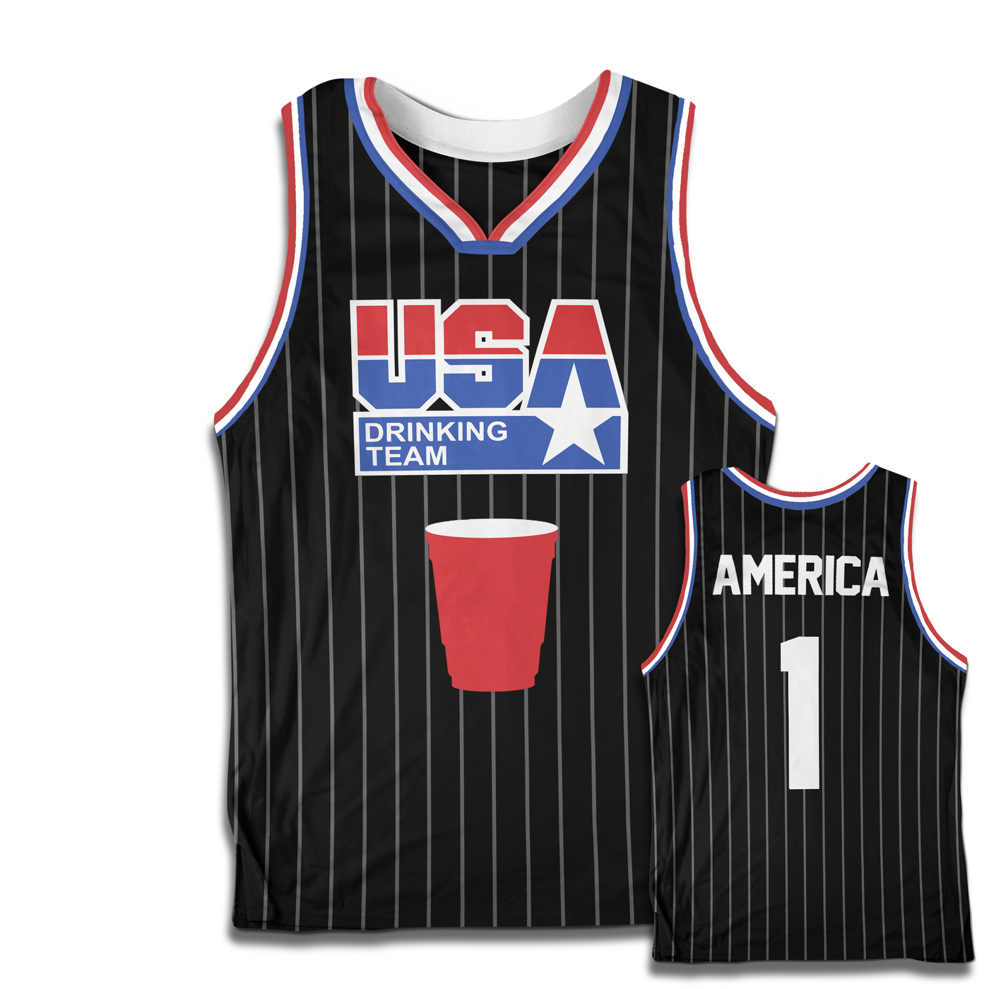 usa basketball gear America #1 Basketball Jersey (Red, White & Blue)