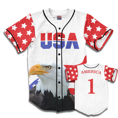 White America #1 Baseball Jersey w/ Eagle