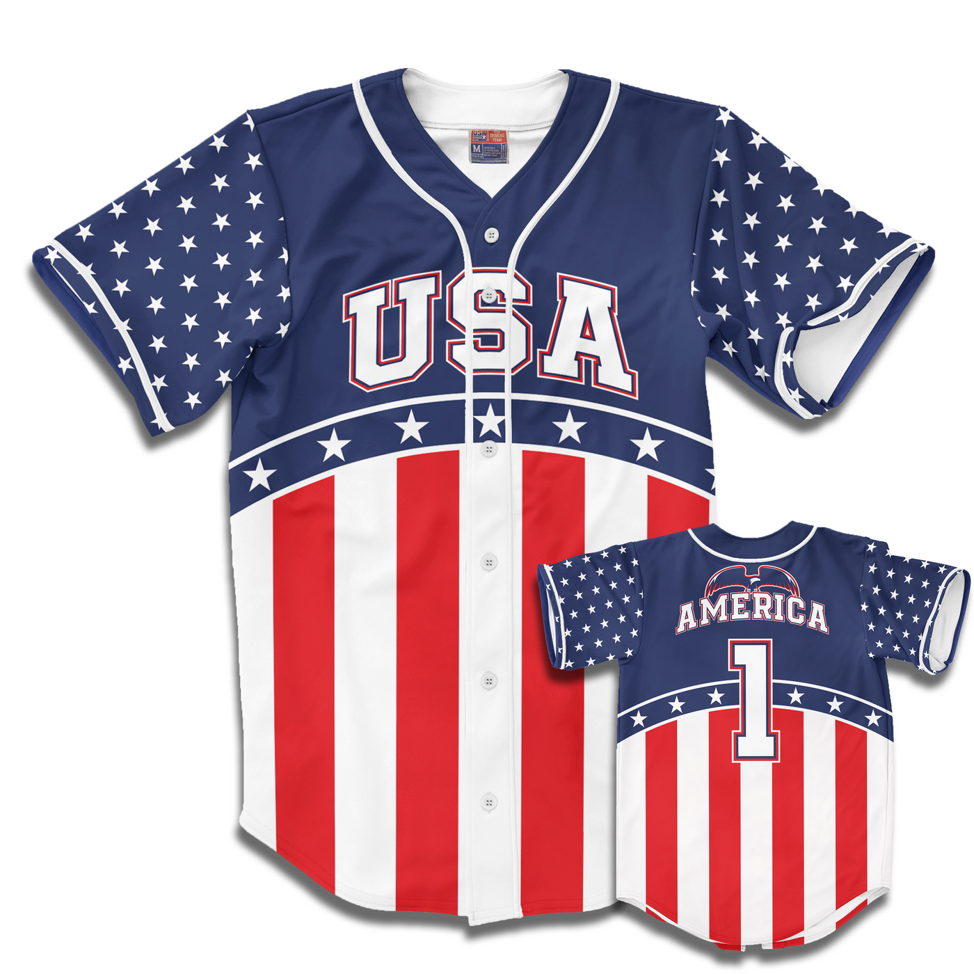 My Freedom Jersey Button Front Baseball Shirt Gray America #1 USA Eagle 4XL