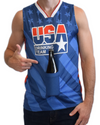 USA Drinking Team Basketball Jersey w/ Beer Holder