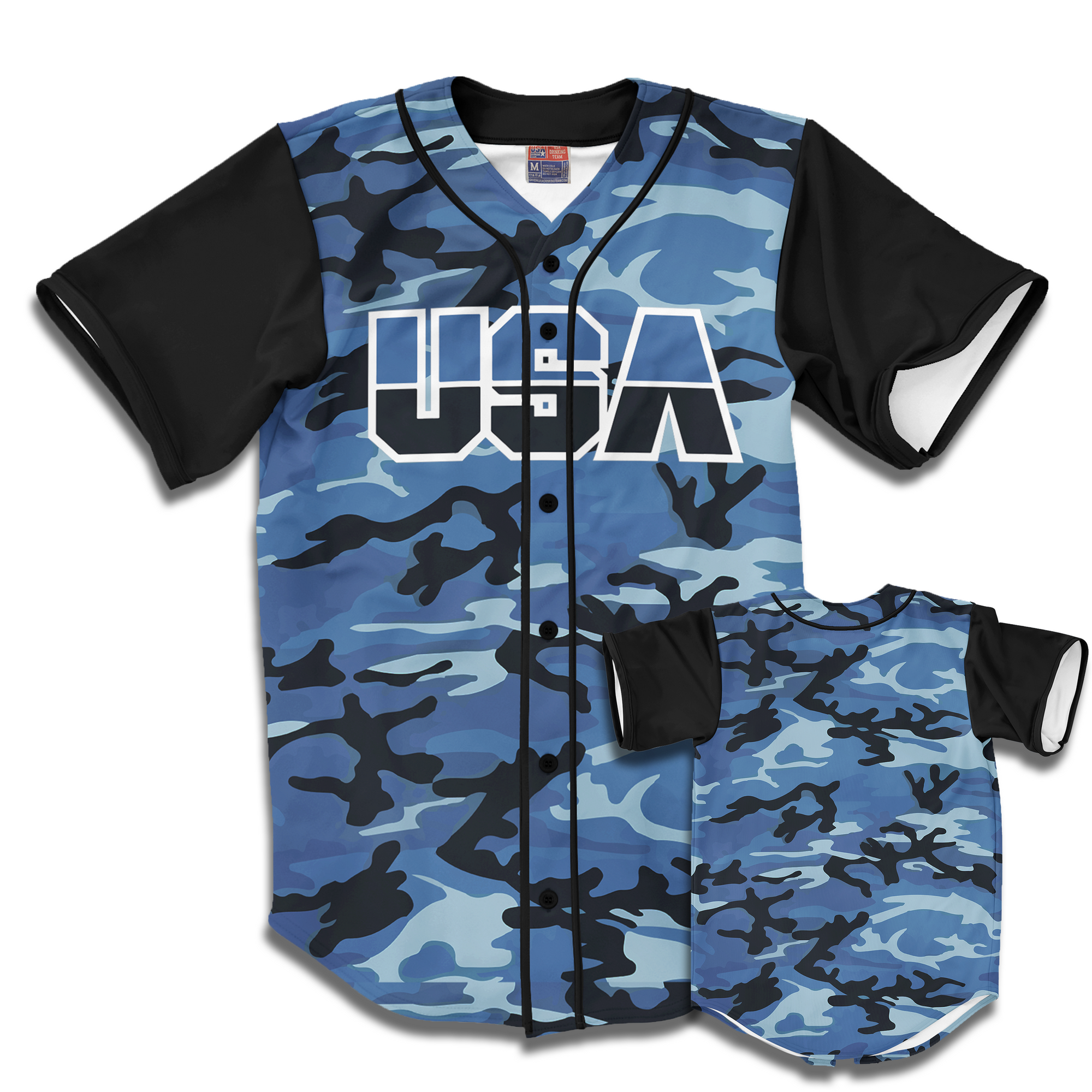 Blue camouflage jersey sales