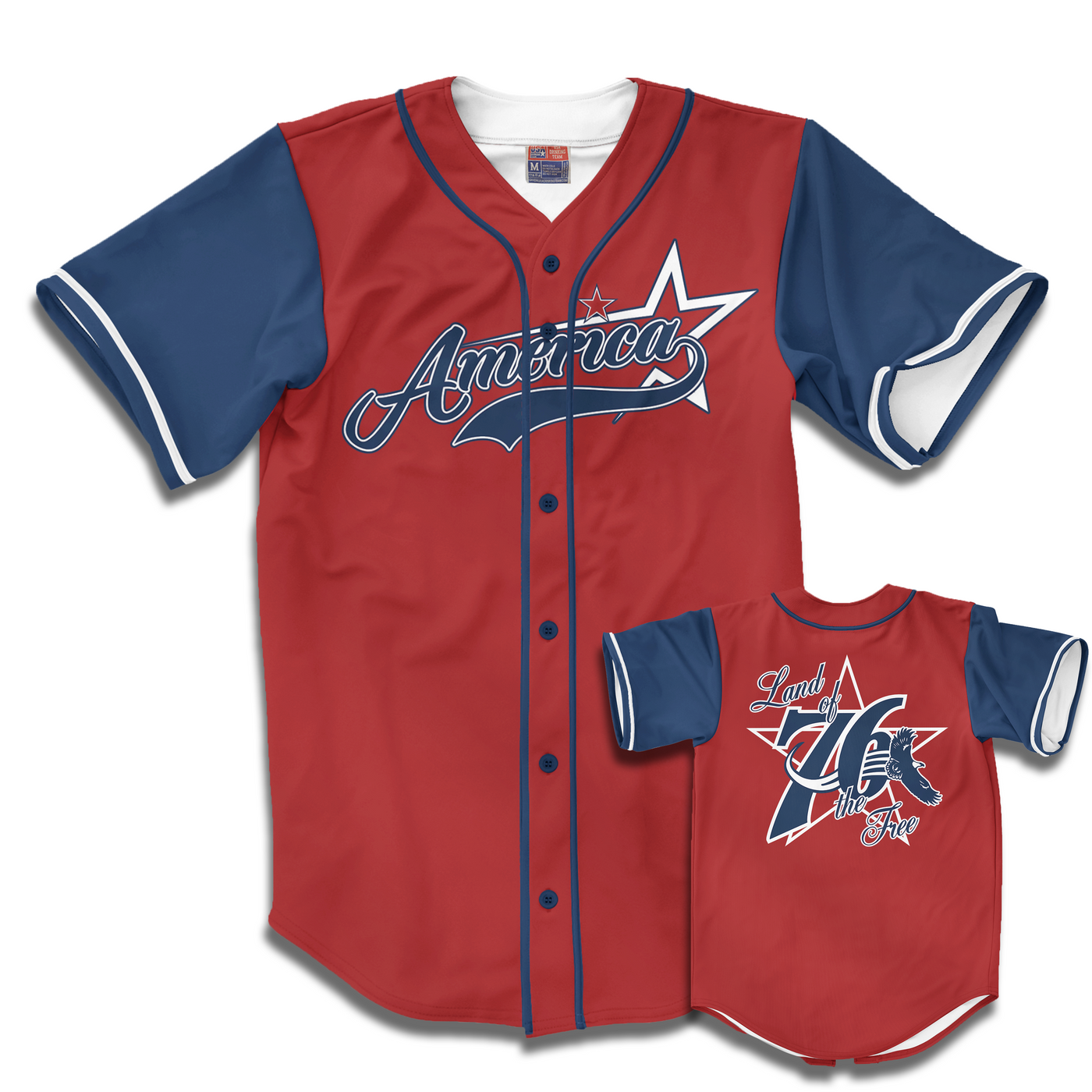 America (Land of the Free) Baseball Jersey