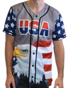 Grey America #1 Baseball Jersey w/ Eagle
