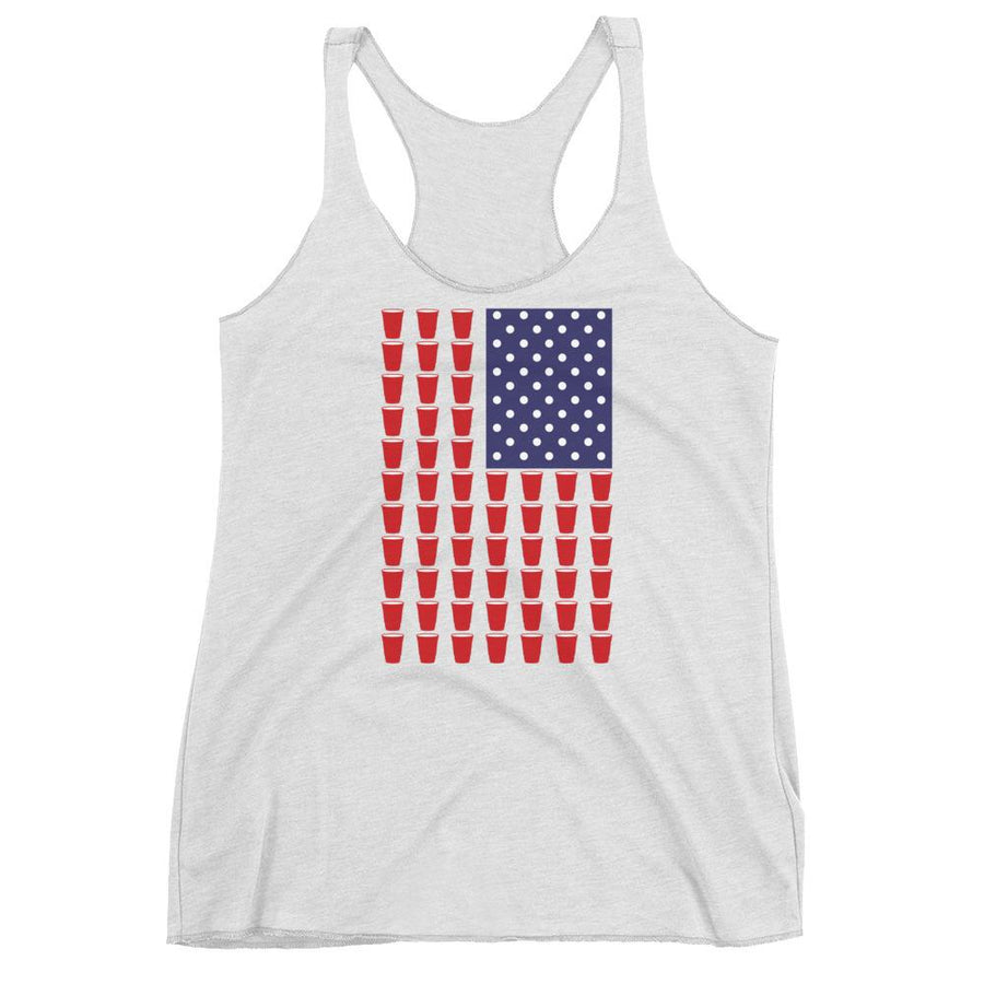 Beer Pong American Flag Women's Tank Top