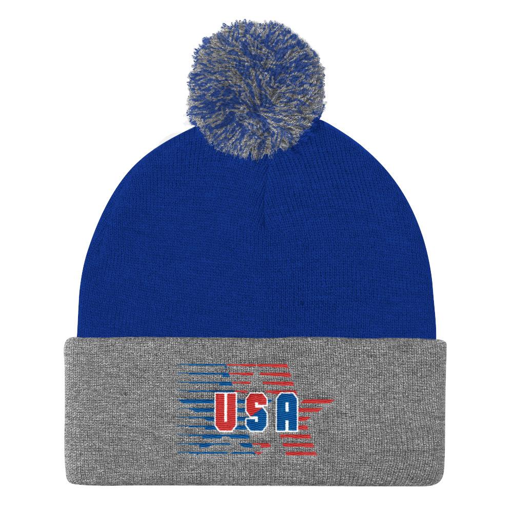 USA DT - Star Logo Pom Beanie