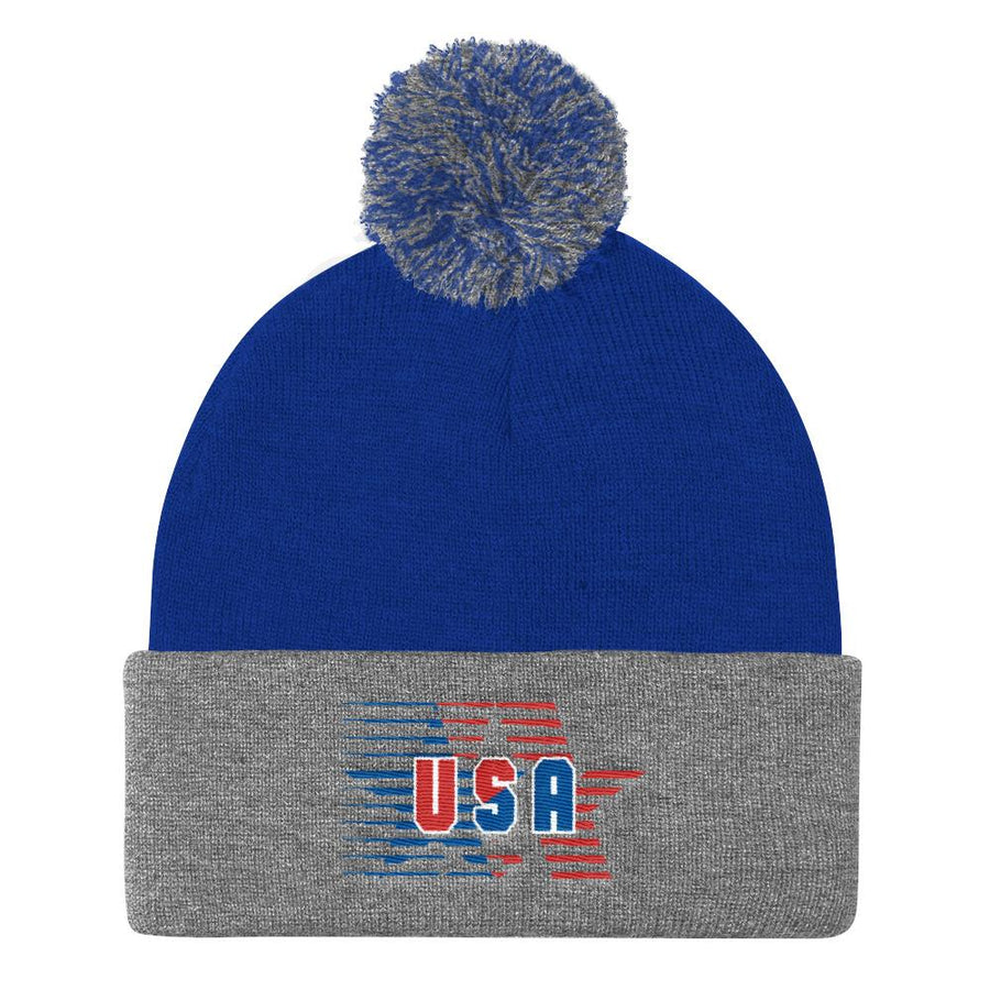 USA DT - Star Logo Pom Beanie