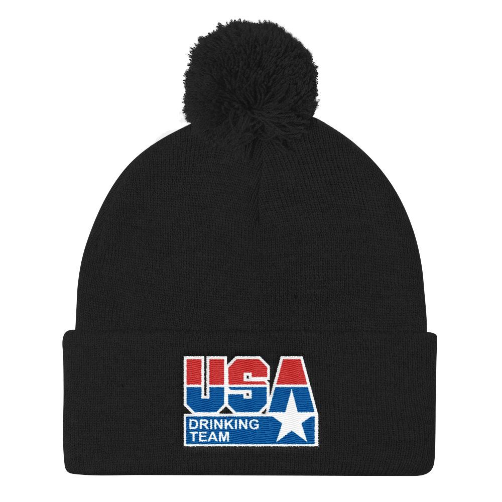 USA Drinking Team Logo Pom Beanie